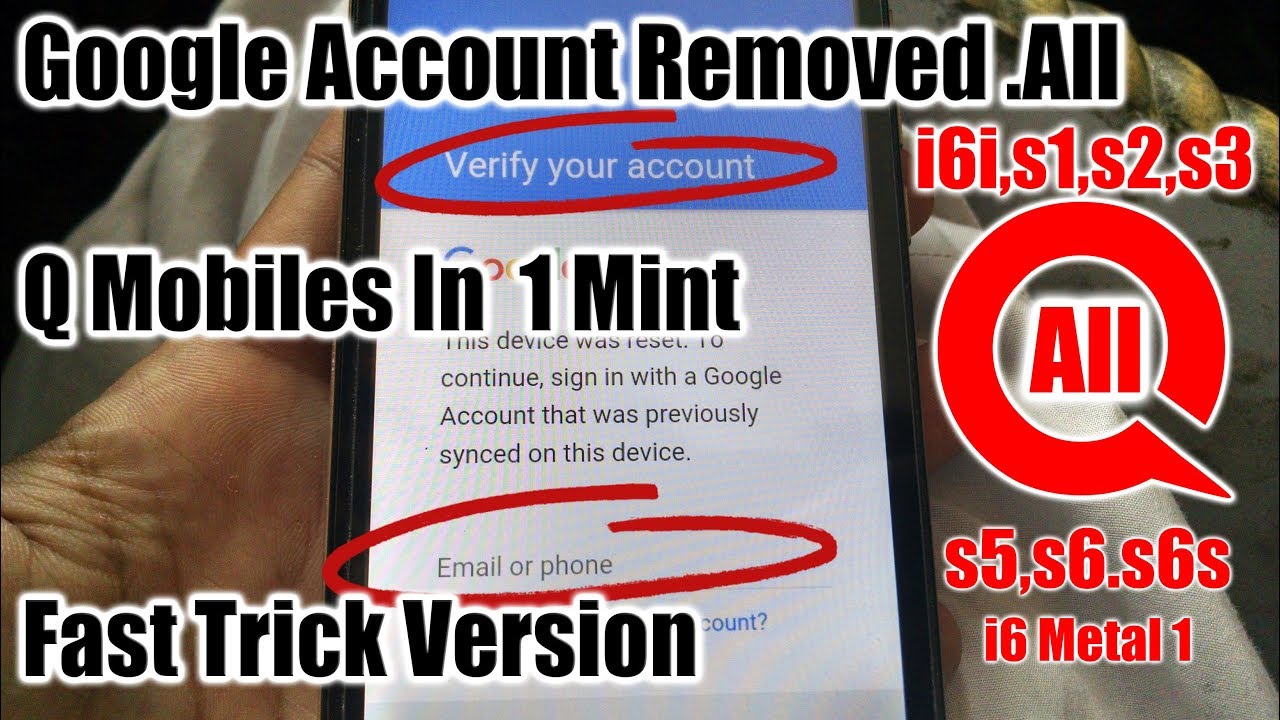 How To Any Android Mobile Remove Google Account QMobile i6 Metal One Google Account Remove