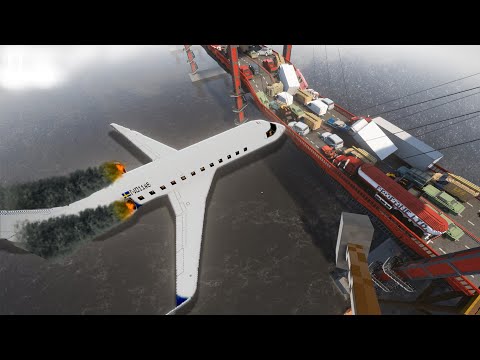 Realistic Plane Crashes | Planes Crashing Into Bridges | Teardown 003