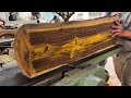 Building Natural Wood Special Impression Table Reclaimed Tree Trunk | Skilled Woodworking Carpenter