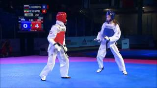 Taekwondo WTF. Чемпионат мира среди юниоров. Полуфинал. Ж-42 Ushakova-Nejad Katesari