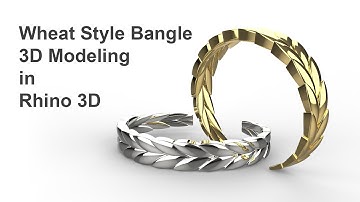 Jewelry CAD Design Tutorial (2020): Wheat Style Bangle 3D Modeling in Rhino 6 #132