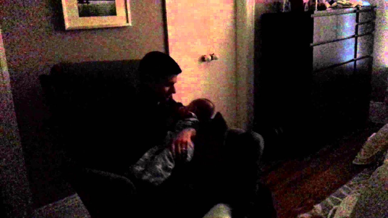 "Peacefully" being rocked to sleep. YouTube