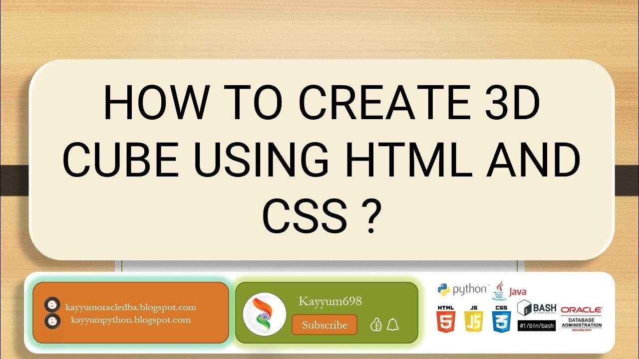 HOW TO CREATE 3D CUBE USING HTML AND CSS - YouTube