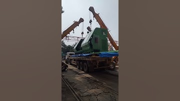How to unload heavy CNC turning Lathe Machine from Truck #short#viral#youtube