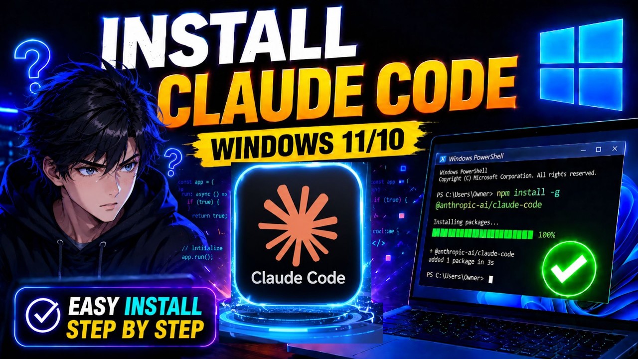 Install Claude Code on Windows 11 / 10 | Step by Step Guide 2026 - YouTube
