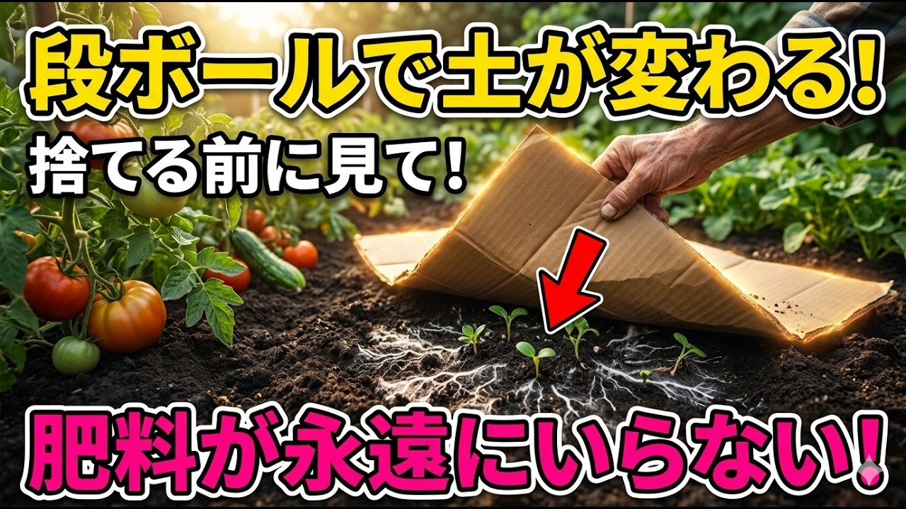 そのダンボール、捨てるな!畑に重ねるだけで、土が黒くふわふわになり そのダンボール、捨てるな!畑に重ねるだけで、土が黒くふわふわになり