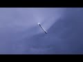 Tracking footage of Falcon 9 first stage returning to Earth after launching Ax-2 mission to orbit