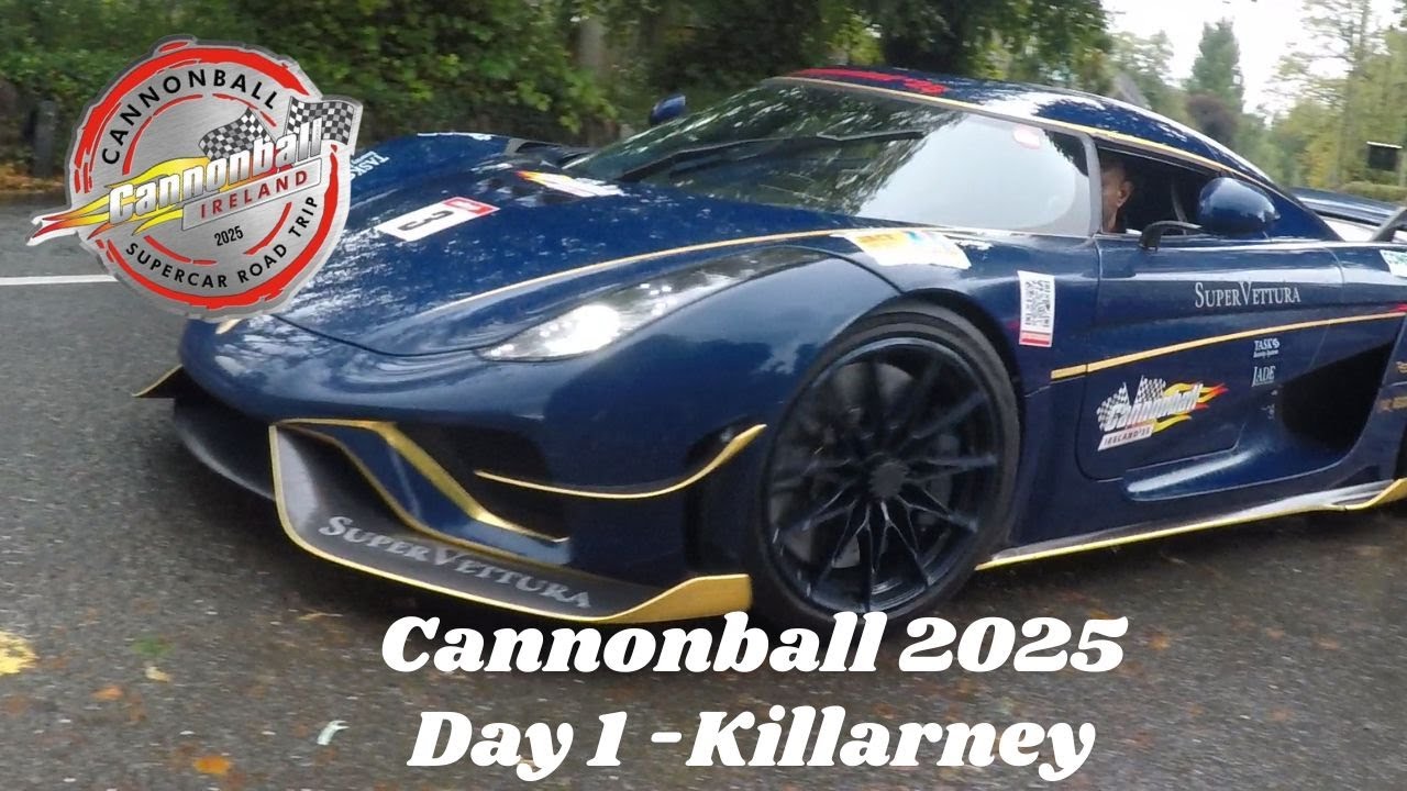 Koeningsegg Ferrari Lamborghini Porsche McLaren & more Supercars Cannonball Ireland 2025