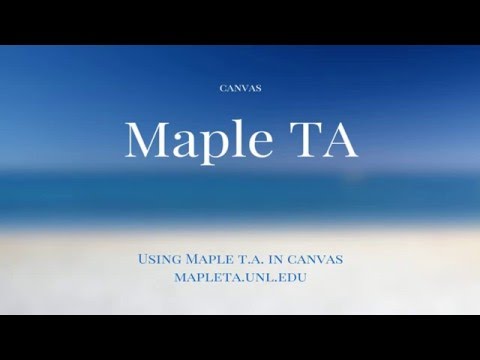 Maple TA LTI in Canvas
