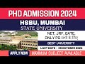 New PhD Admission 2024 | Dr. Homi Bhabha State University | HSBU Mumbai | State University | Apply