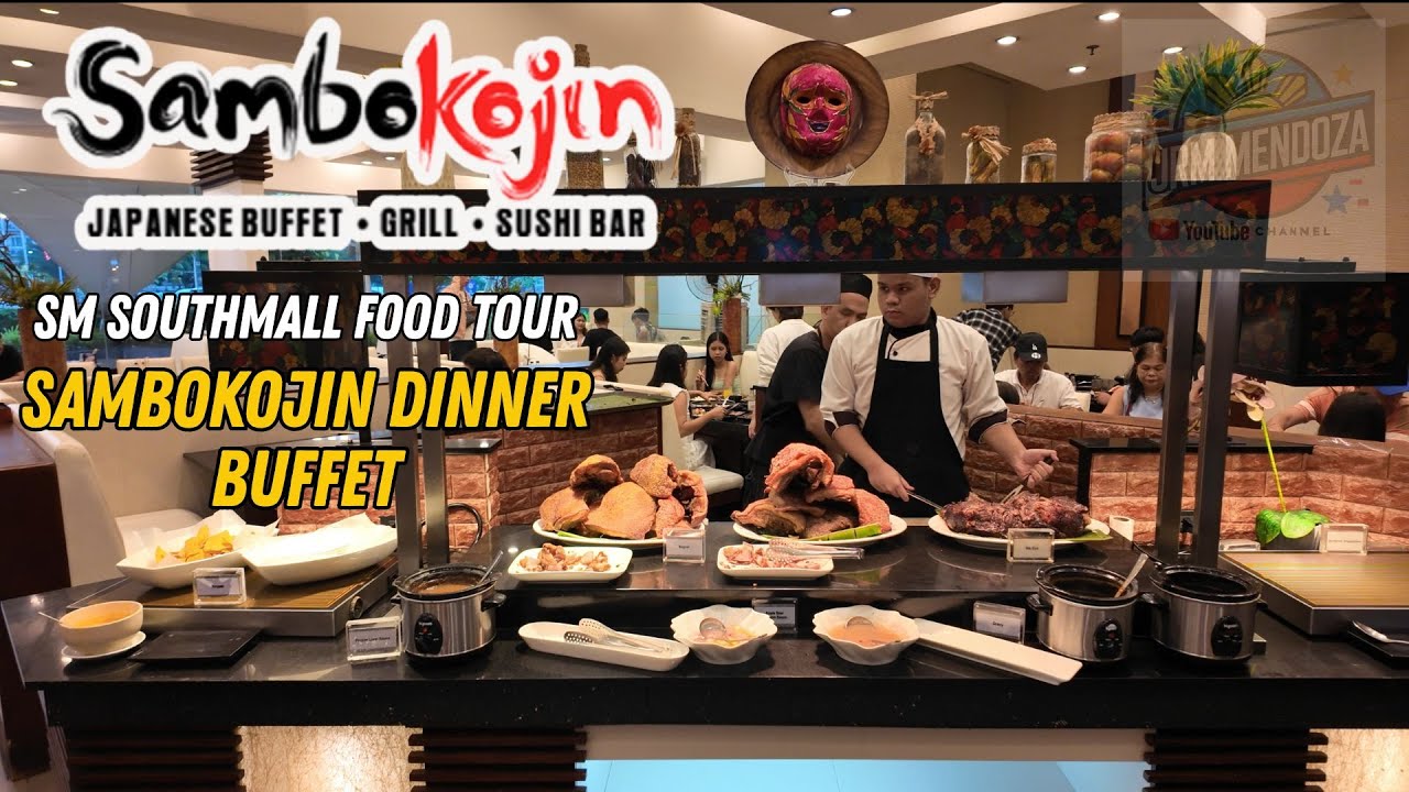 [4K] SAMBOKOJIN DINNER BUFFET FOOD TOUR SM SOUTHMALL | Unlimited Japanese-Korean Eat-All-You-Can!