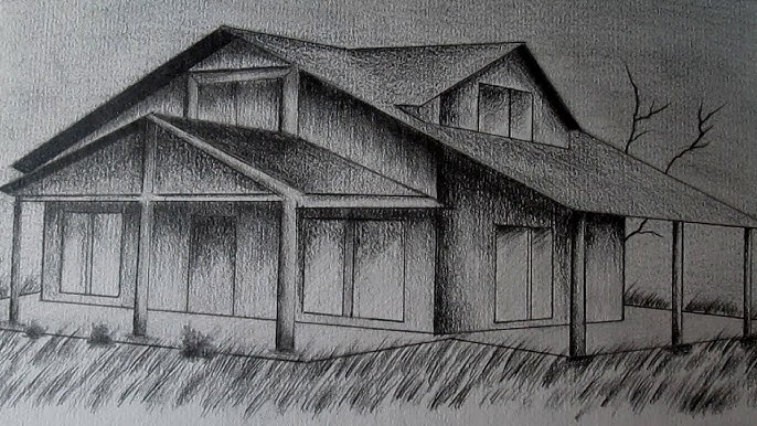 Cómo dibujar una casa en perspectiva paso a paso, aprender a dibujar en 3d  - thptnganamst.edu.vn