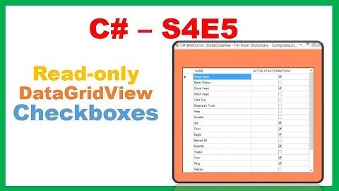 C# S4E5 :  Readonly DataGridViewcheckBox and CellClicks