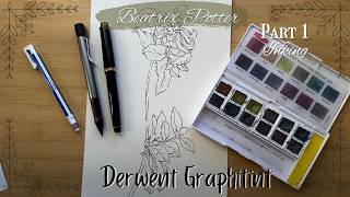 Beatrix Potter Study |  Derwent Graphitint Process | Part 1 | Inking