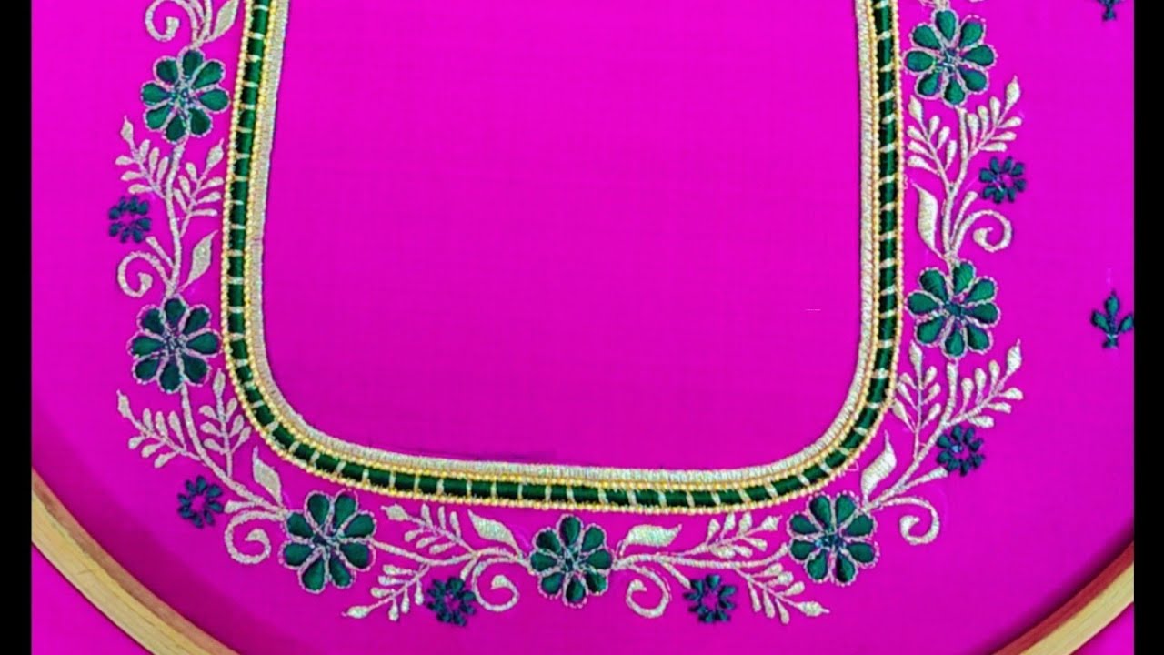 Back neck designs for blouse || simple machine embroidery designs || @zstarfashionembroiderydesignes