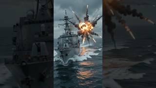 :🚢💥 Sea Battle Shock! Warship Faces Massive Explosion in the Ocean 😱⚓ #Shorts