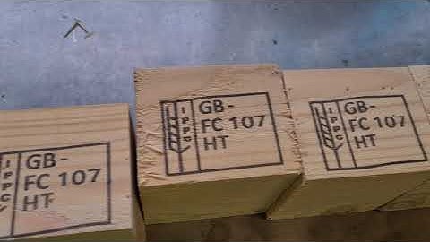 Printing ISPM15 HT stamp onto pallet blocks using our Yeacode piezo printer