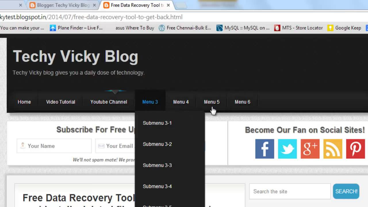 code เมนูย่อย html Update 2022 How I made my blog - How to Add or Remove the Menu and Sub menus from html code? Part 7