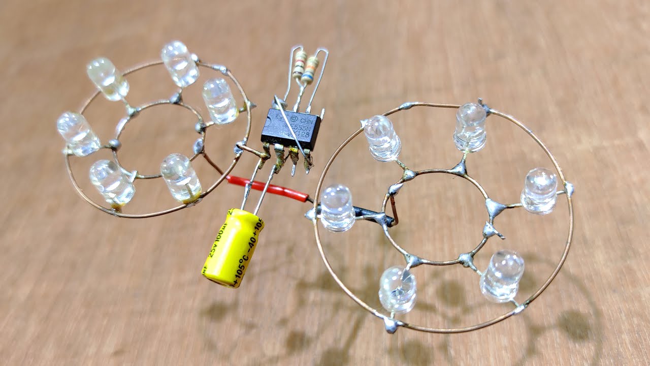 jævnt Almægtig Være How To Make An LED Flasher Circuit With A 555 Timer Chip - YouTube