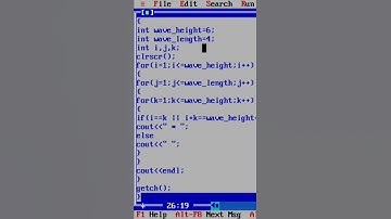 Waves Programming with Star in Turbo C++ Programming Language|| Part-3|| Kanhaiya Kumar