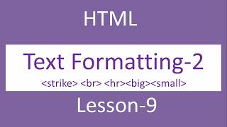hr tag in html | text formatting  tag in html | br tag | small  | big  | strike  | class 10 | hindi