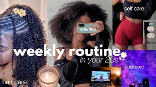 WEEKLY ROUTINE in your 20s: Natural Curly Hair Care, Mind Body &amp; Soul Care, Healthy Habits