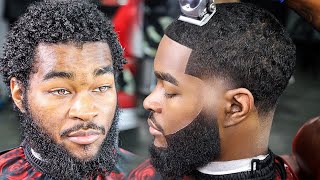 😱 EPIC HAIRCUT TRANSFORMATION 😱HE PAID $200 FOR THIS HAIRCUT/ FADED BEARD/ BARBER TUTORIAL