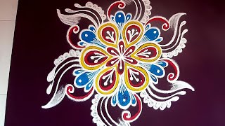 Latest cute colour kolam 2020 | 24/7 Rangoli | sankaranthi muggulu | pongal kolangal