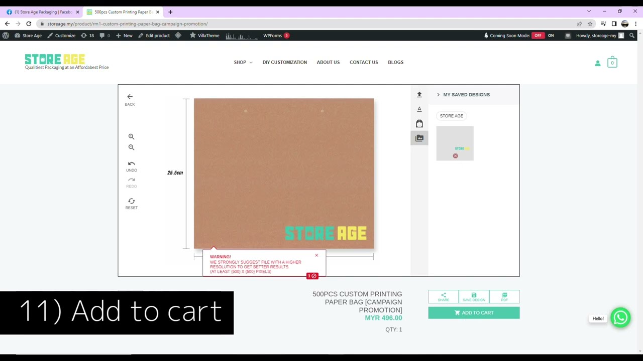 Lowest MOQ Logo Printing on Paper Bag in Malaysia - How to Customize a Logo Tutorial by Store Age
