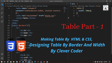 Making Table By HTML & CSS | Designing Table By Border & Width | Bangla Tutorial On Web Design No:17
