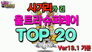 냥코대전쟁 / 사거리가 긴 울트라슈퍼레어 순위 Top 20