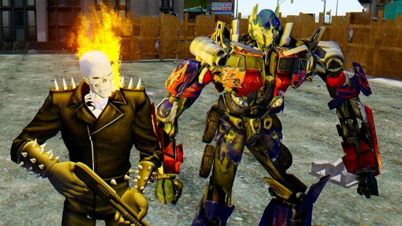 Prime Ghost Rider Ghost Rider vs Optimus Prime - GTA IV MOD'S - YouTube