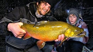 Sightfishing Ice Tiger Trout - Uncut Angling - January 23, 2014