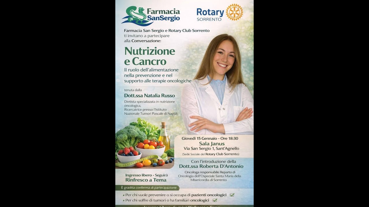Natalia Russo -Dott.ssa - Conferenza - Nutrizione e cancro - Sant'Agnello, 15/01/2026 -Prima Parte