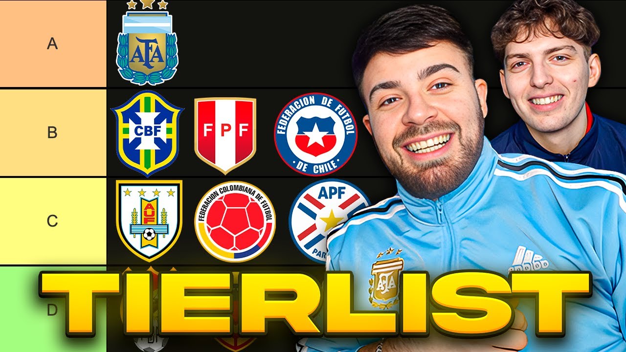 ¿CUALES SON LAS 10 SELECCIONES MÁS GRANDES DE SUDAMÉRICA? TIER LIST OBJETIVA FT. 