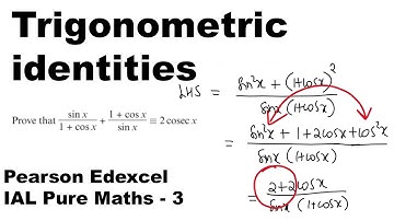 Trigonometric identities a level maths edexcel