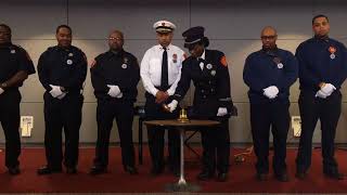 Flint firefighters pay respects to martin luther king., jr. with
ceremonial bell toll