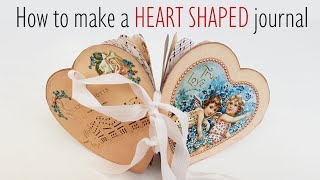 ♡ Heart Shaped Journal ♡ How to make a no-sew Valentine's day junk journal / card #junkjournalideas
