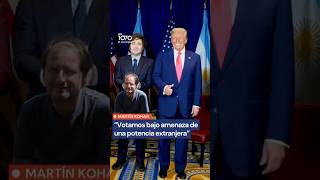 Martín Kohan: "Votamos bajo amenaza de una potencia mundial"