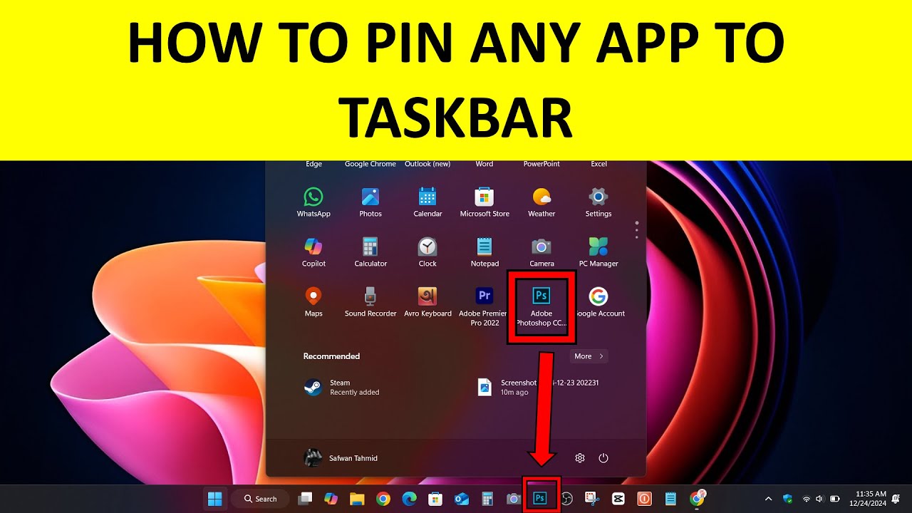 How to pin any app in the taskbar in windows 10 & 11 - YouTube