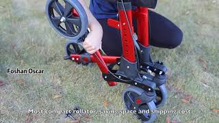 Foshan Oscar double folding rollator TRA01 Red