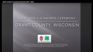 Grant County 4-H Awards Ceremony 2019 - 2020