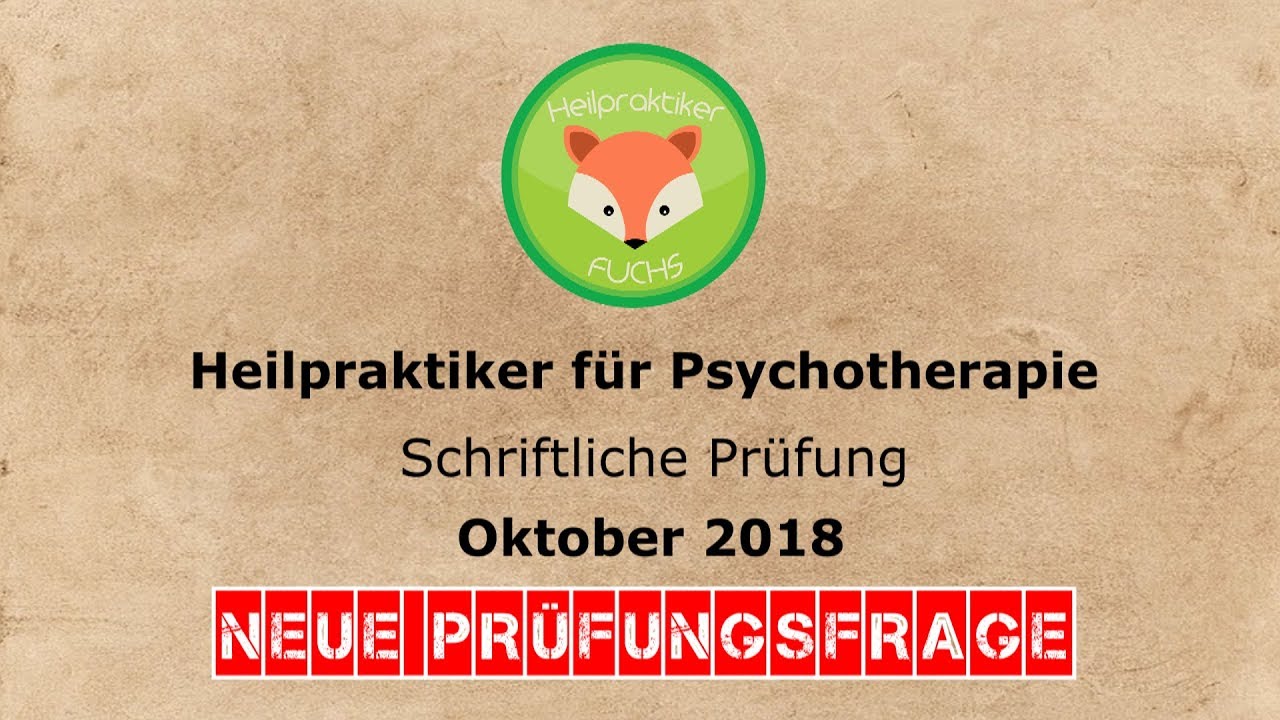  Foto zu Heilpraktiker Psychotherapie Prüfung 2018 Oktober - NEUE FRAGE in der 