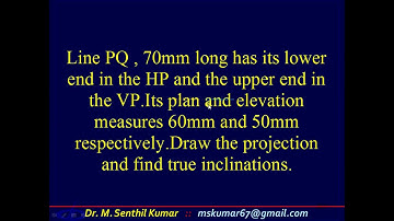 8.28 Projection of Straight Lines One end in HP, Other end in VP