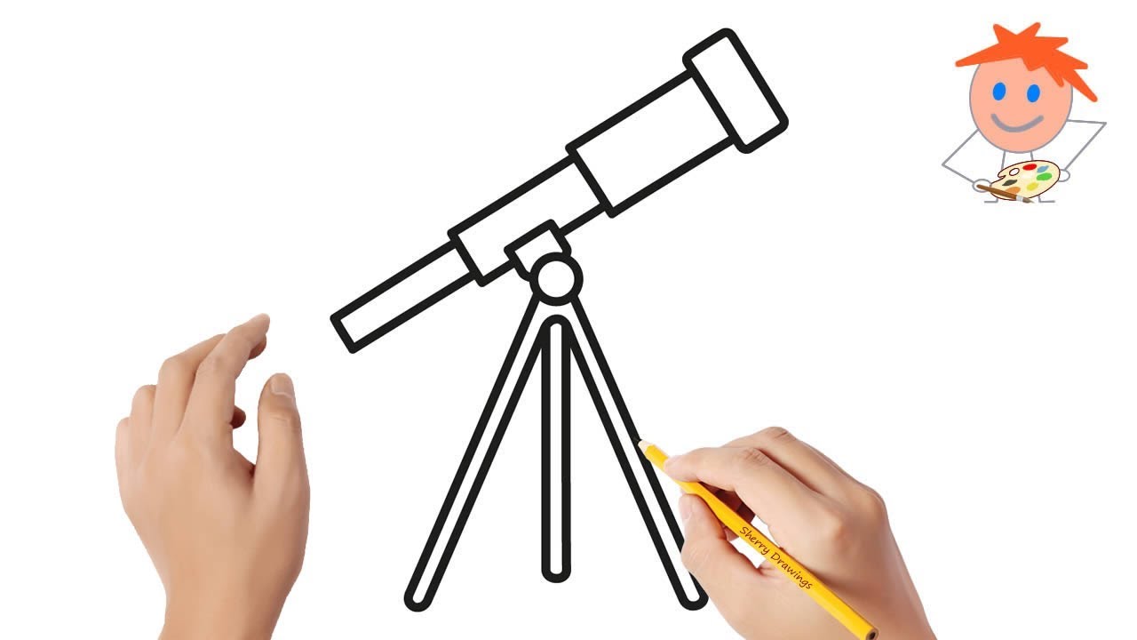 telescope drawing  Buscar con Google  Telescope drawing Telescope  Heaven art