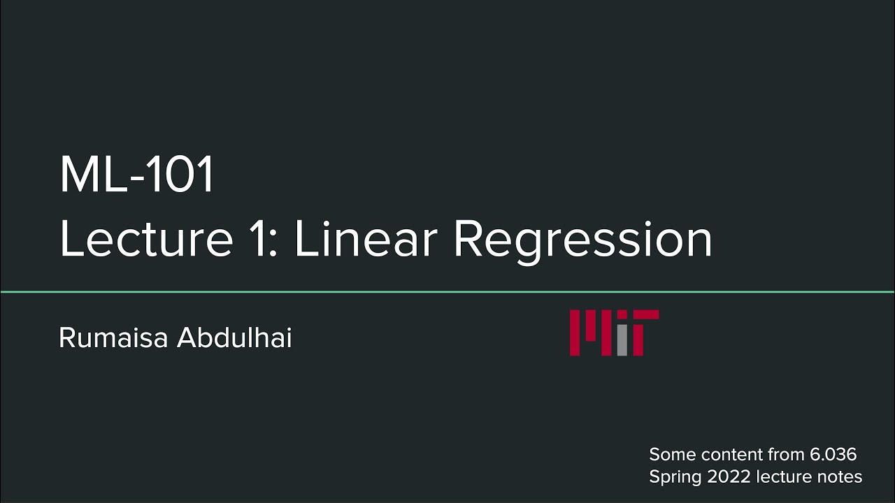 [MIT GTL] Linear Regression Lecture at JIT - YouTube