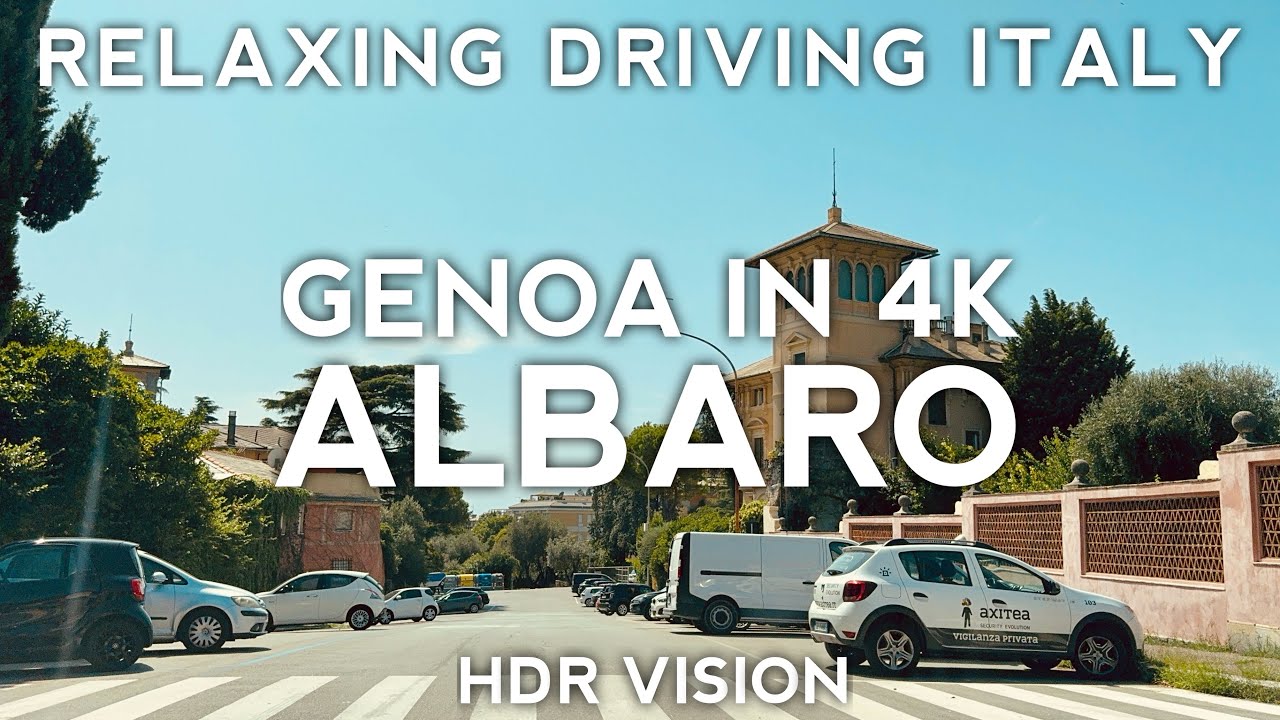 Driving Italy Genoa in 4K - Around Albaro New Release - Italy Travel Video