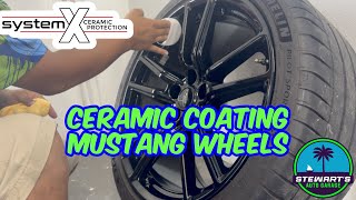 Ceramic coating Mustang wheels with System X Crystal SS ceramic coating