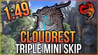 🐌⏲️Eso - Cloudrest Triple Mini Skip | 1:49 Fight Time | Dragonknight Tank | Lost Depths