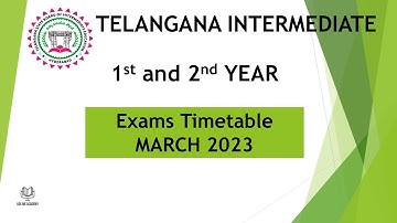 Telangana TS inter Exam 2023 Schedule / time table for 1st and 2nd year in March 2023